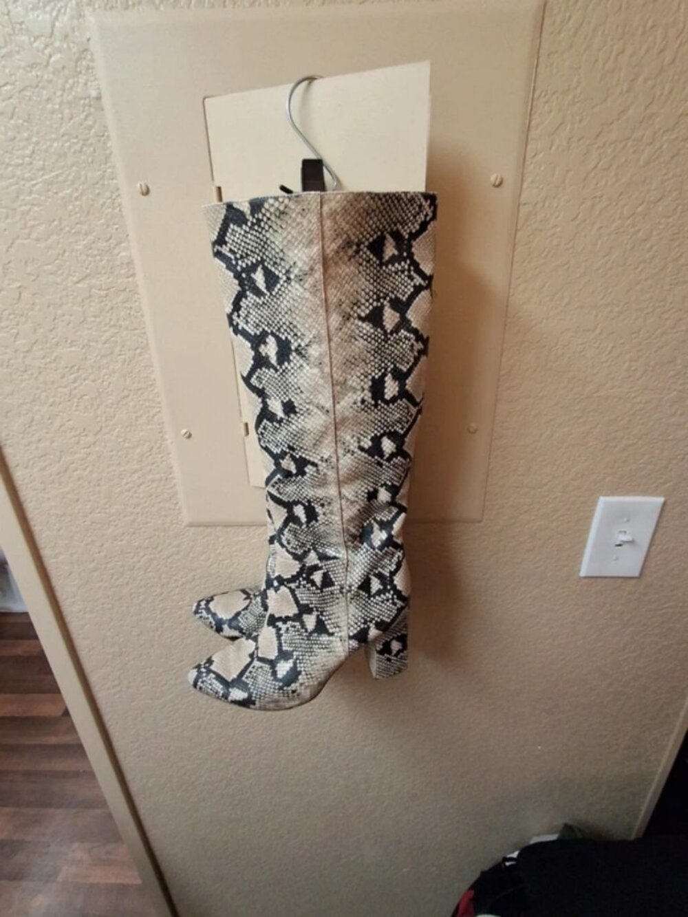 firefly knee high snakeskin boots